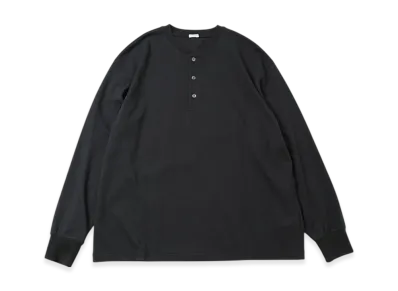A.PRESSE Cashmere Blend L/S Henley Neck Shirt "Black"
