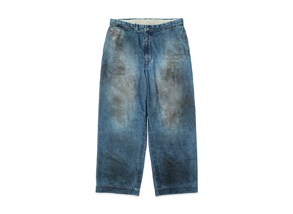 A.PRESSE Vintage Washed Denim Work Pants "Indigo"