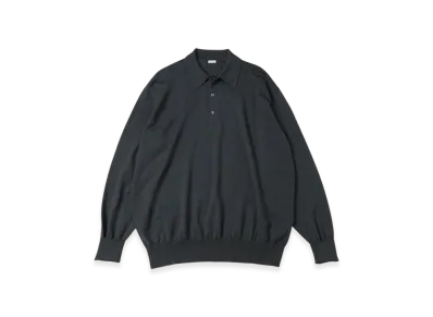 A.PRESSE Wool Knit L/S Polo Shirts "Khaki"