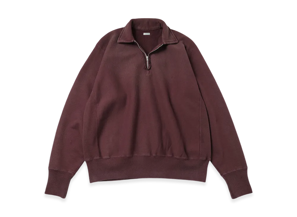 A.PRESSE Vintage Half Zip Sweatshirt "Burgundy"
