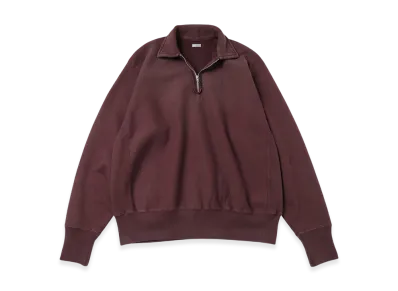 A.PRESSE Vintage Half Zip Sweatshirt "Burgundy"