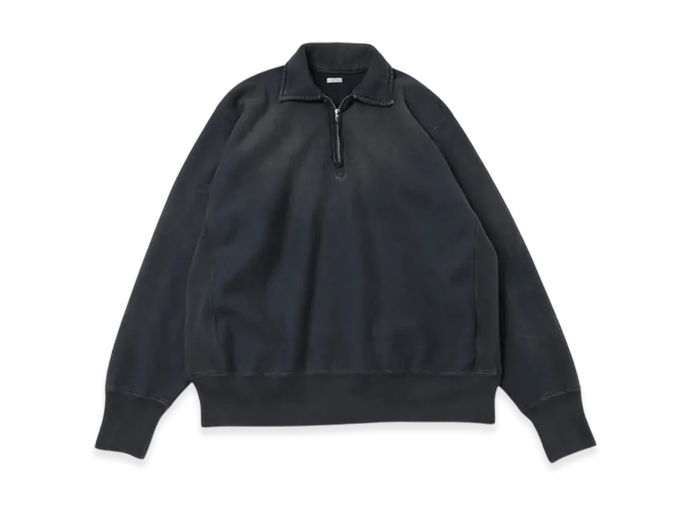 A.PRESSE Vintage Half Zip Sweatshirt "Black"