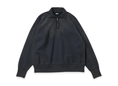 A.PRESSE Vintage Half Zip Sweatshirt "Black"