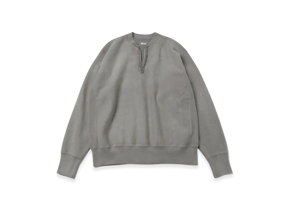 A.PRESSE Vintage Half Zip Rib Collar Sweatshirt "Grey"