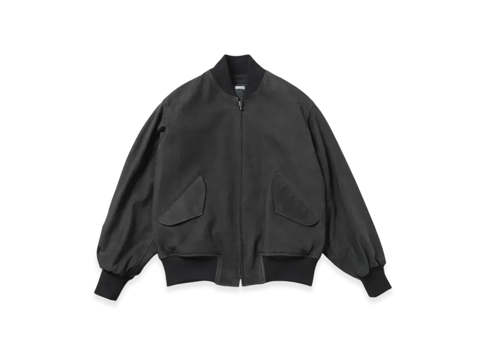 A.PRESSE Nubuck Leather Rib Blouson "Black"