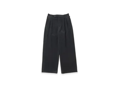 A.PRESSE Wool Corduroy Wide Tapered Trousers "Black"