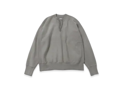 A.PRESSE Vintage Half Zip Rib Collar Sweatshirt "Grey"