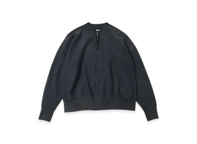 A.PRESSE Vintage Half Zip Rib Collar Sweatshirt "Black"