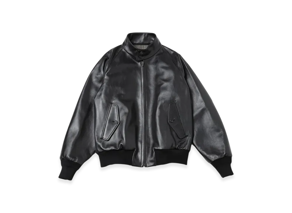 A.PRESSE Leather Harrington Jacket 