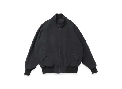 A.PRESSE Silk Cashmere Tweed Harrington Jacket "Charcoal"