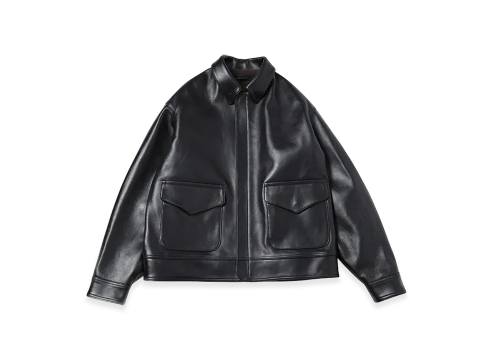 A.PRESSE Leather Type A-2 Flight Jacket "Black"