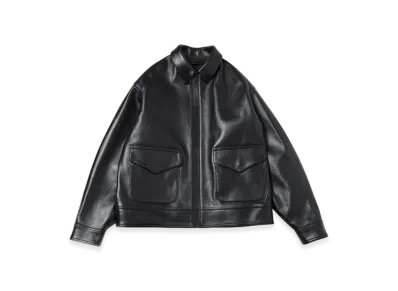 A.PRESSE Leather Type A-2 Flight Jacket "Black"