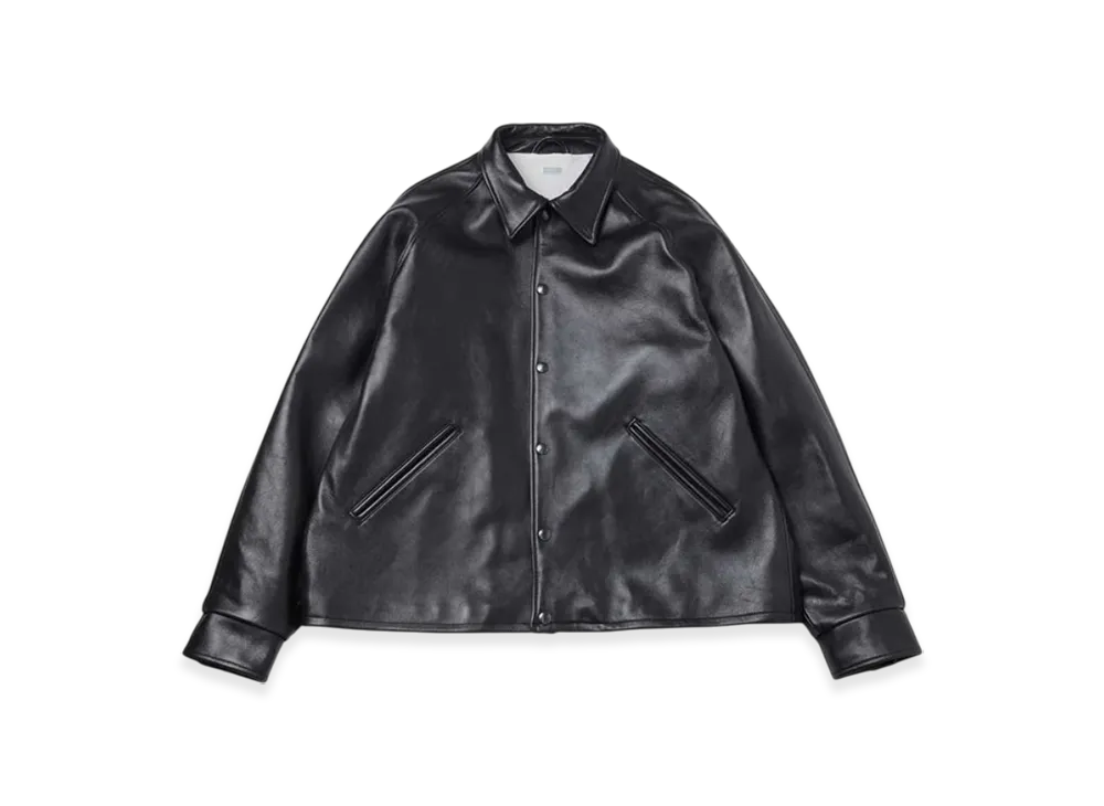 A.PRESSE Leather Coach Jacket "Black"