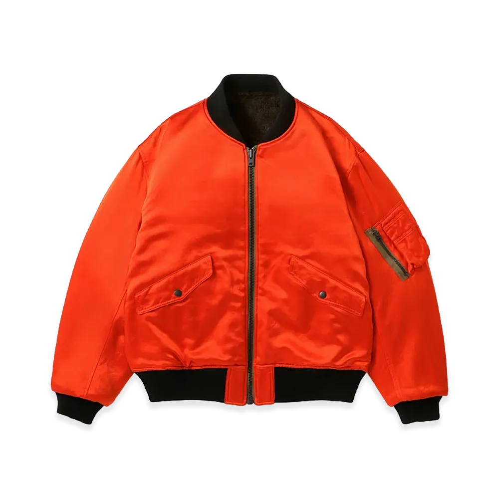 A.PRESSE Vintage Silk Test Sample Reversible Flight Jacket "Orange"