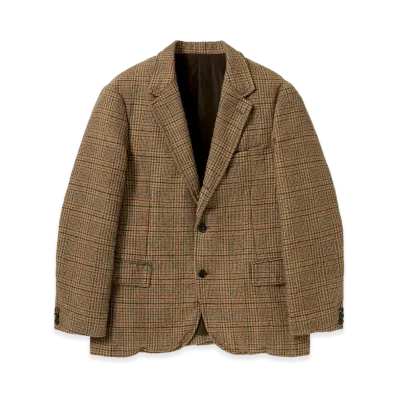 A.PRESSE Washed Alpaca Wool Tweed Jacket "Brown"