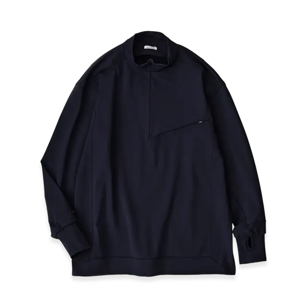NICENESS Oakey Half - Zip Hiking Long Sleeve T - Shirt "Black"