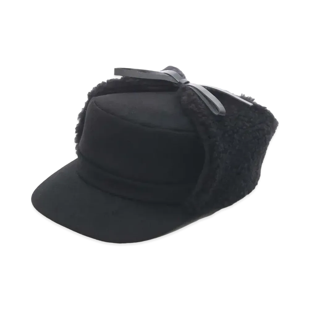 Yohji Yamamoto Y's BOA WOOL EAR CAP "Black"