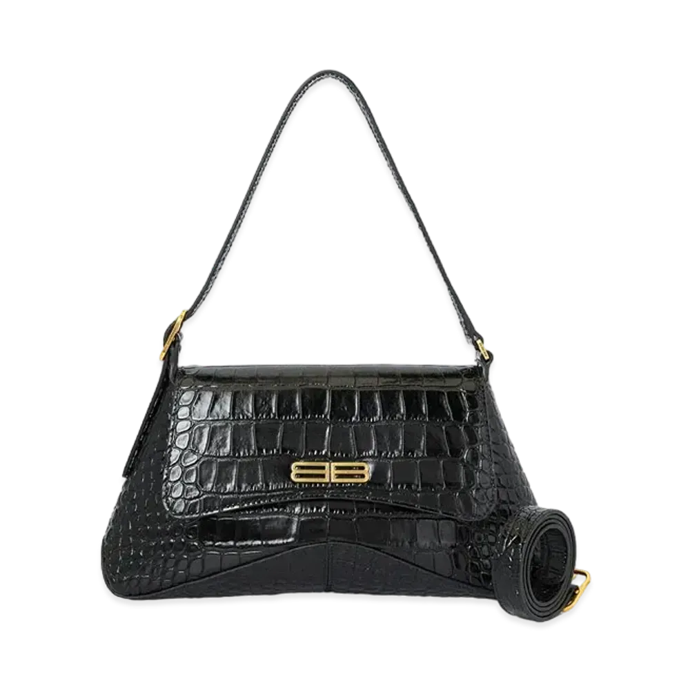 BALENCIAGA Calfskin Flap Bag "Black"