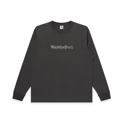 BlackEyePatch Rhinestoned OE Logo L/S Tee "Charcoal"