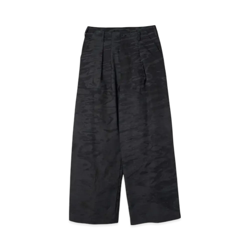 YOKE Photo Printed Finx Cotton Washer Gabadine 1Tuck Baker Pants "Black"