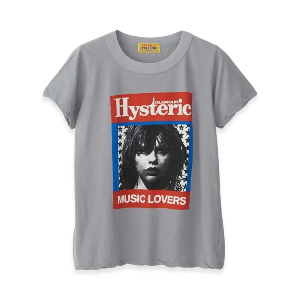 HYSTERIC GLAMOUR HG Music Magazine T-Shirt "Gray"