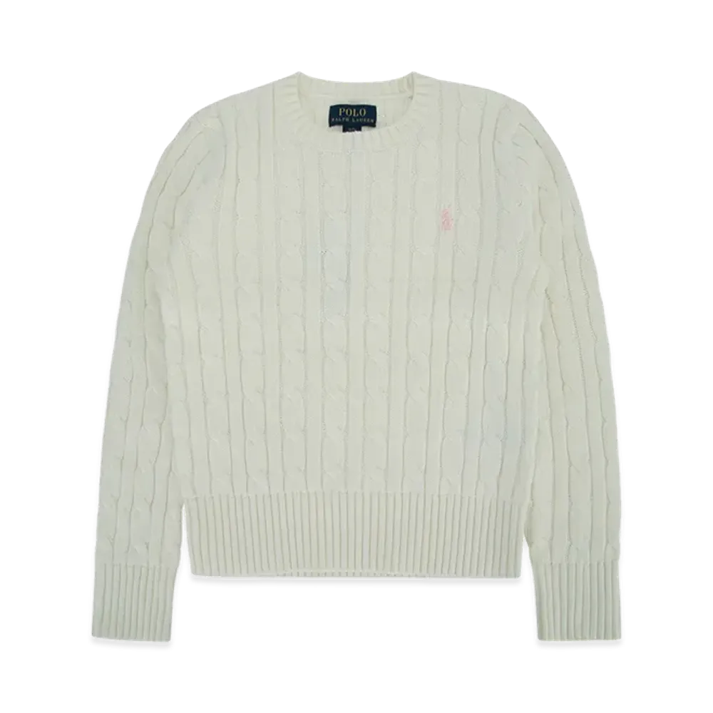 Polo Ralph Lauren Kids Cable Knit Sweater "White"
