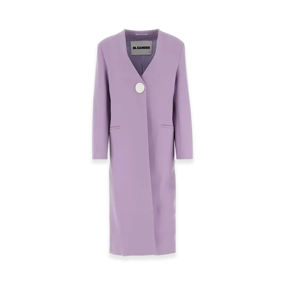 Jil Sander Women's Lilac Cashmere Coat "Purple"