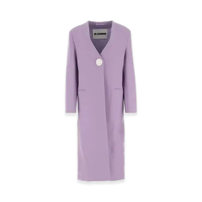 Jil Sander Women's Lilac Cashmere Coat "Purple"