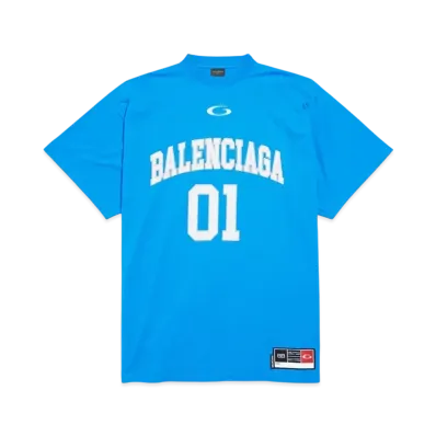 BALENCIAGA Men's Basketball Series Oversized T-Shirt "Blue"
