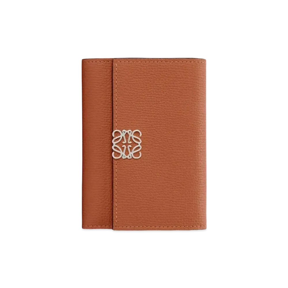 LOEWE Anagram Small Vertical Wallet In Pebble Grain Calfskin "Tan"