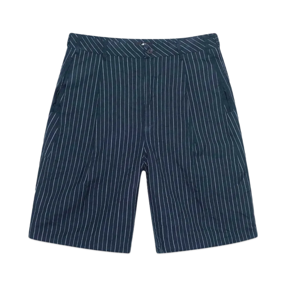 Stussy Volume Pleated Short Wrinkled Stripe "Navy"