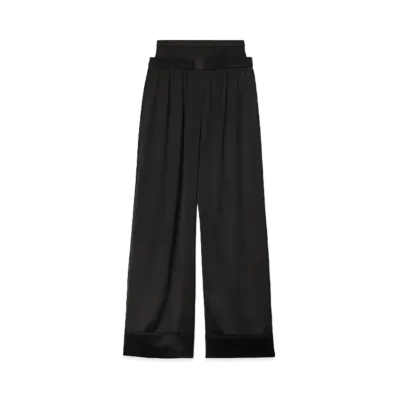 Alexander Wang Silk Charmeuse Layered Boxer Pants "Black"