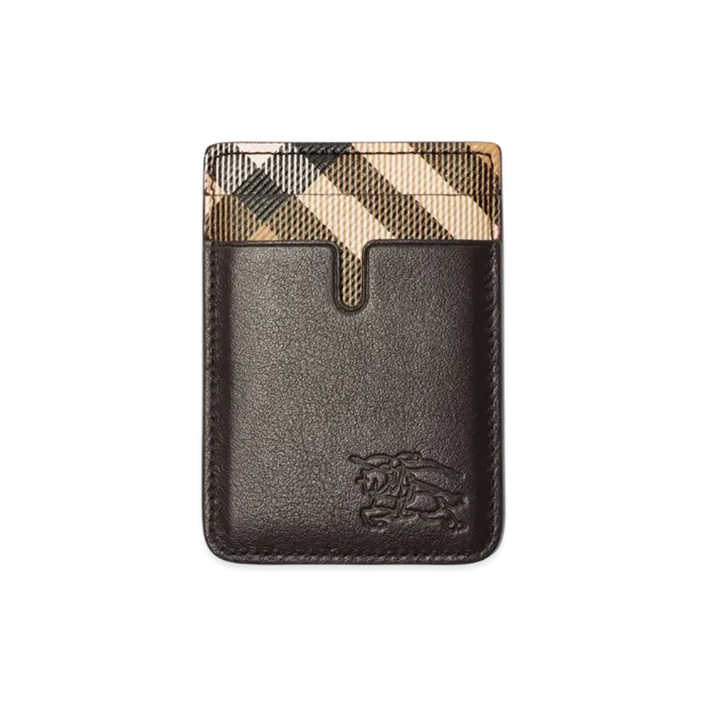 Burberry Pop Check Magnetic Card Case "Sand Beige"