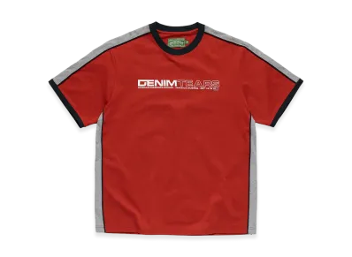 DENIM TEARS Paneled Tee "Red"