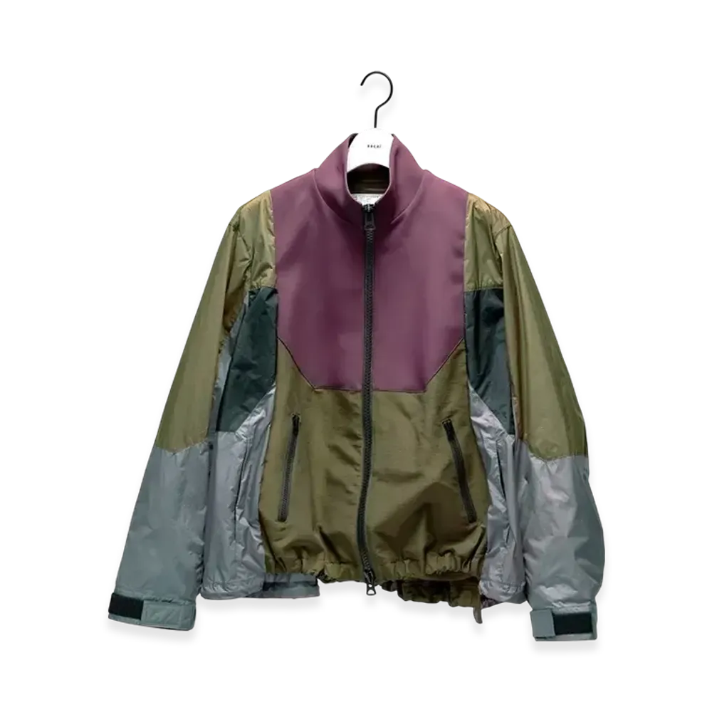 sacai Matelasse Twill Mix Blouson "Purple/Khaki"