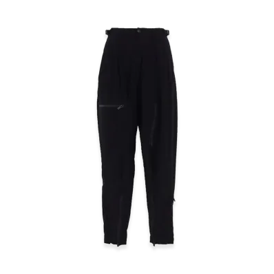 Y's TA/PE Crepe De Chine Zip Pocket Pants "Black"