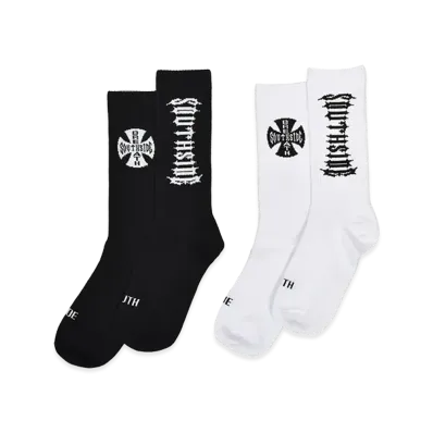BREATH Southside Cross Socks 2Pack "Black/White"