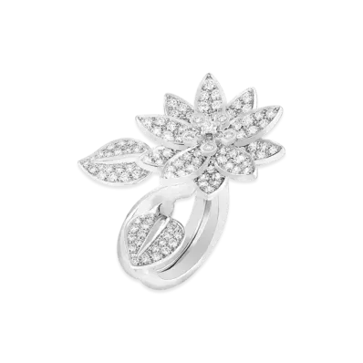 Van Cleef & Arpels Lotus Entre les Doigts ring "18K White gold/Diamond"