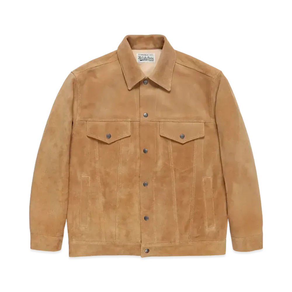 WACKO MARIA SUEDE LEATHER TRUCKER JACKET "Beige"