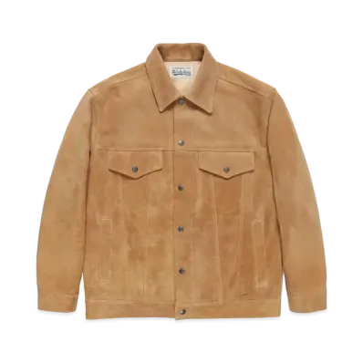 WACKO MARIA SUEDE LEATHER TRUCKER JACKET "Beige"