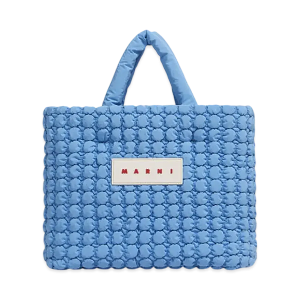 MARNI Nylon Puff Small Tote Bag "Iris Blue"
