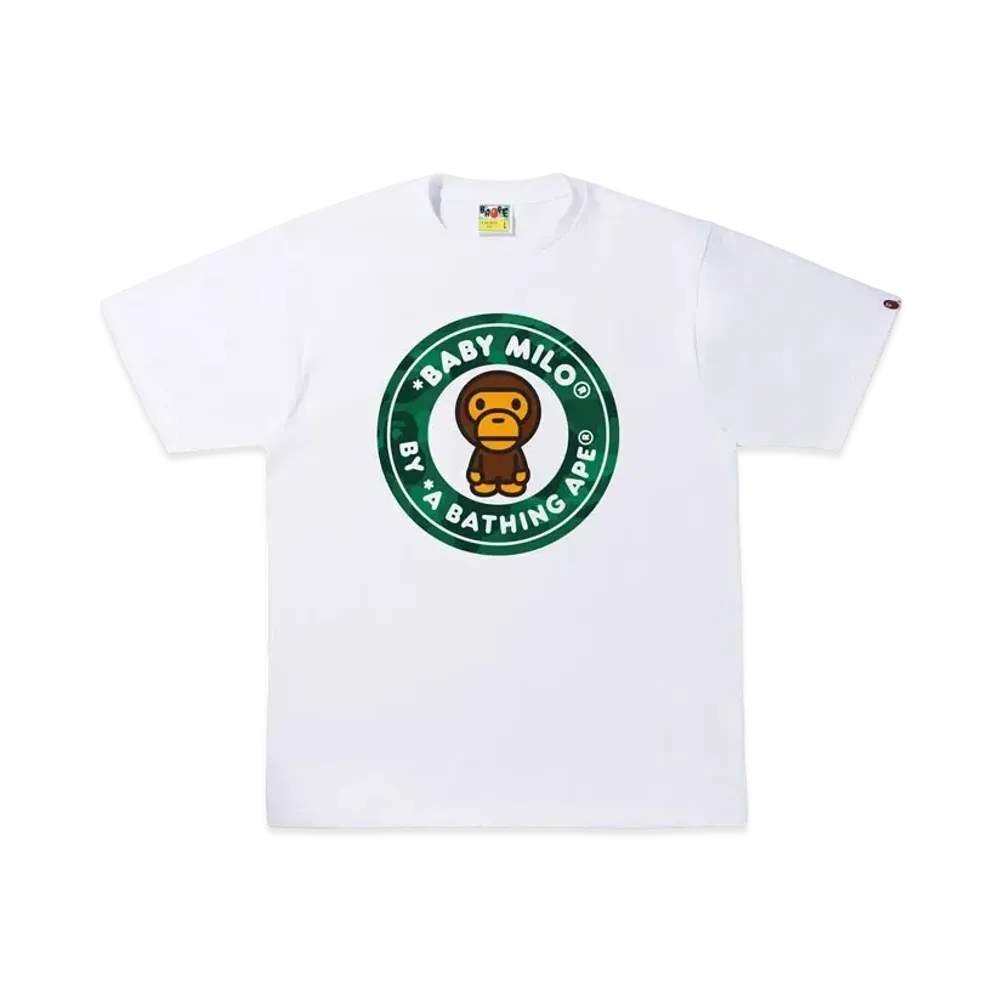 A BATHING APE COLOR CAMO MILO BUSY WORKS TEE "White Green"