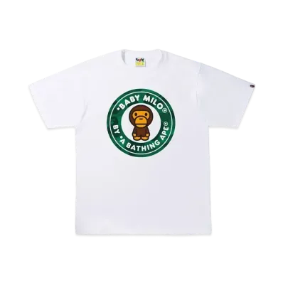 A BATHING APE COLOR CAMO MILO BUSY WORKS TEE "White Green"