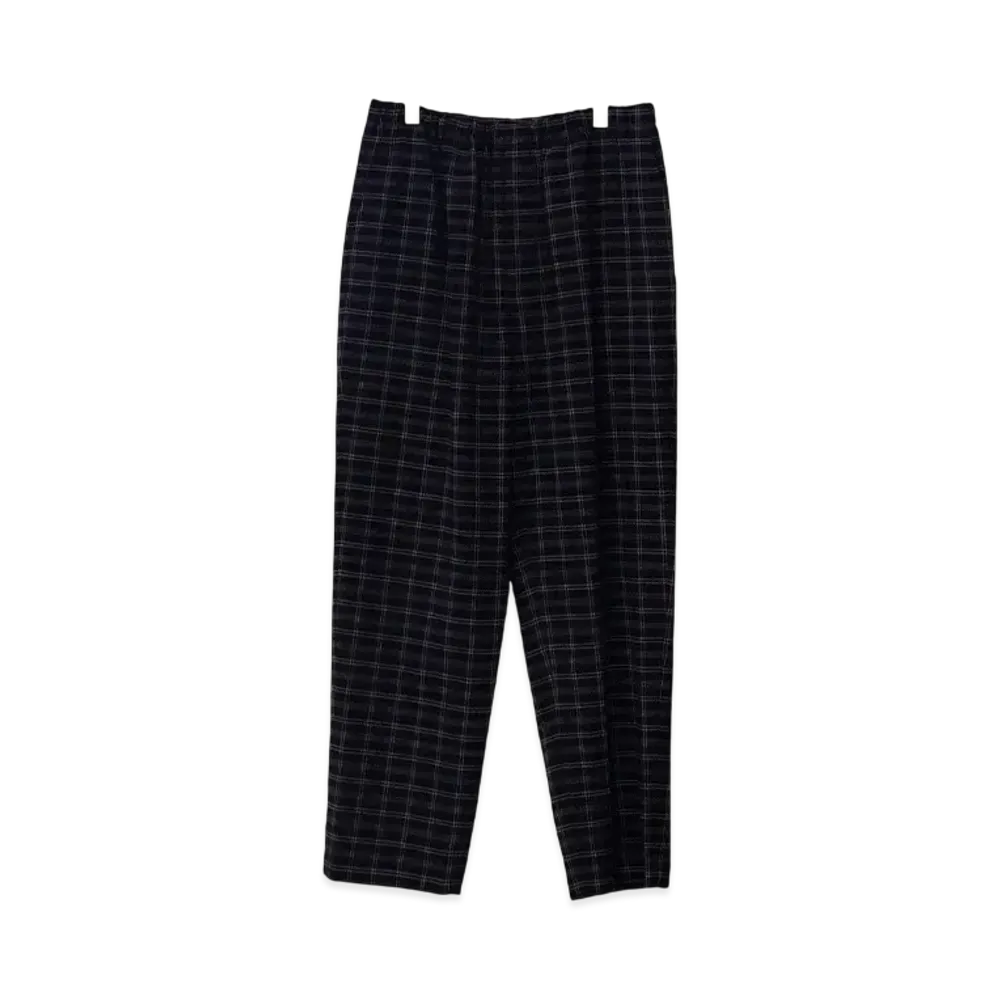 Ernie Palo Washable Wool Check Easy Pants "Brown"