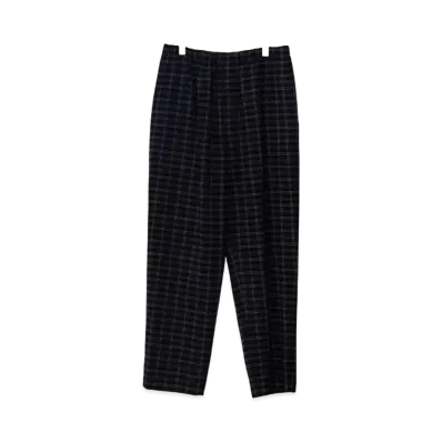 Ernie Palo Washable Wool Check Easy Pants "Brown"