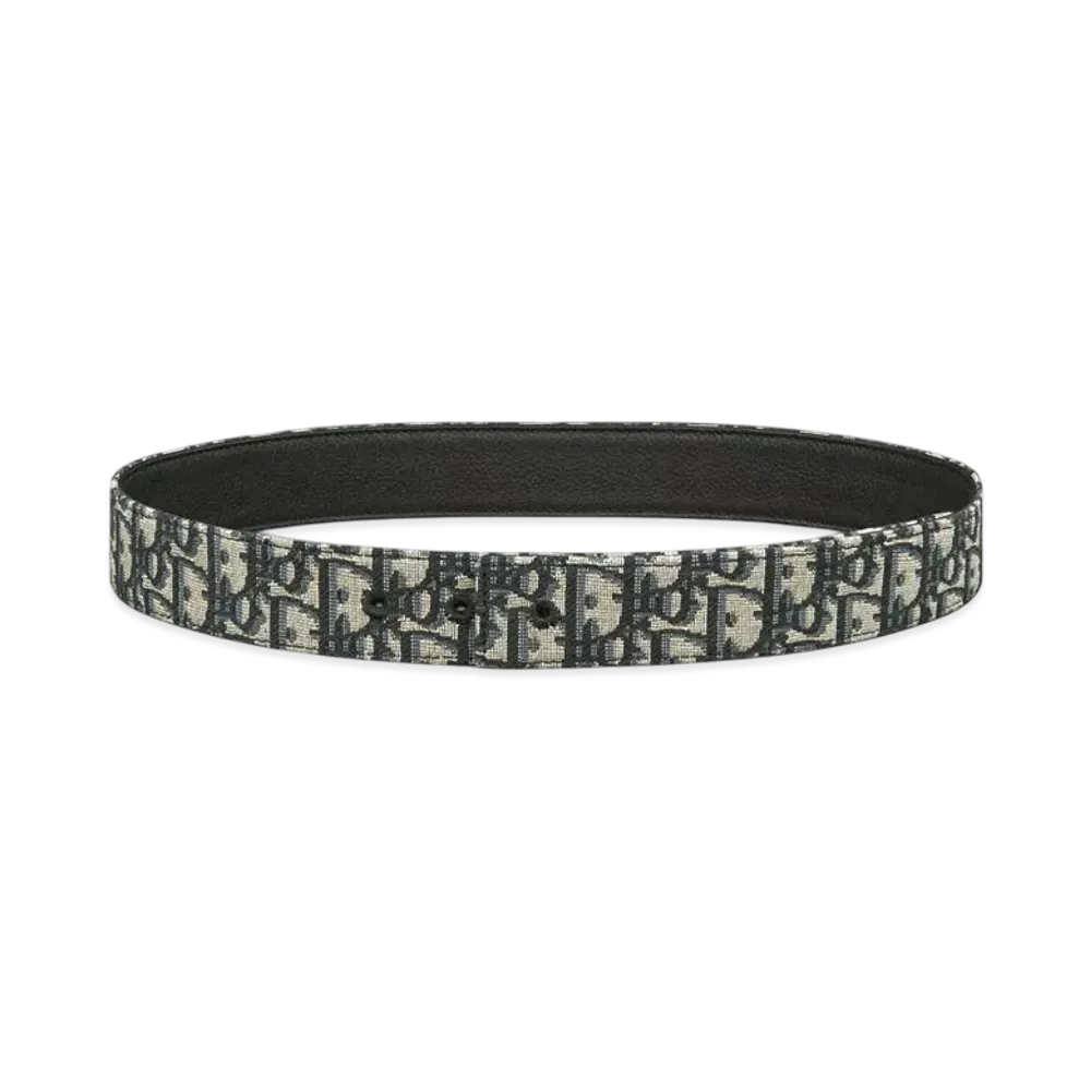 Dior Reversible Belt Strap Dior Oblique Jacquard and Grained Calfskin 35MM "Beige/Black"
