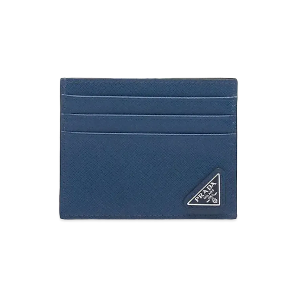 PRADA Saffiano Leather Card Case "Blue"