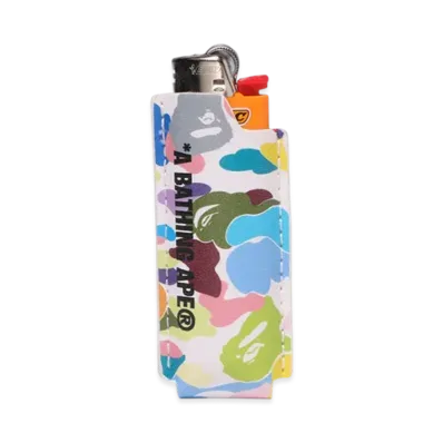 A BATHING APE Multi Camo Lighter Case "White"