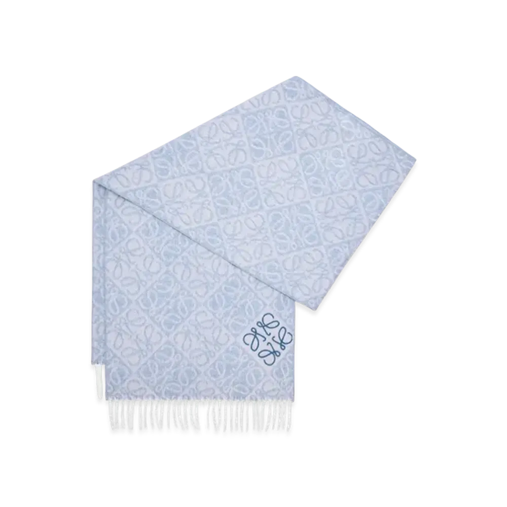 LOEWE Anagram Scarf "Light Blue"