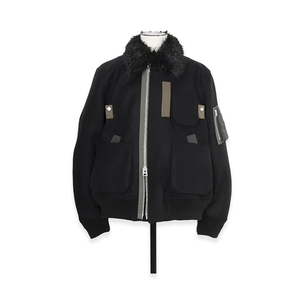 sacai Wool Melton Blouson "Black"